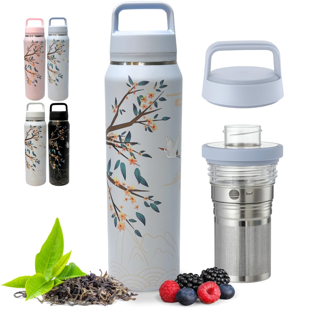 Tea Infuser Bottle for Loose Leaf Tea Insulated Stainless Steel Water Bottle Tumbler