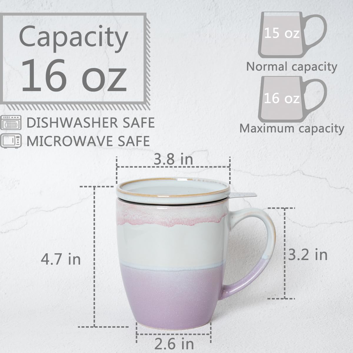 Ceramic Tea Cup with Infuser and Lid