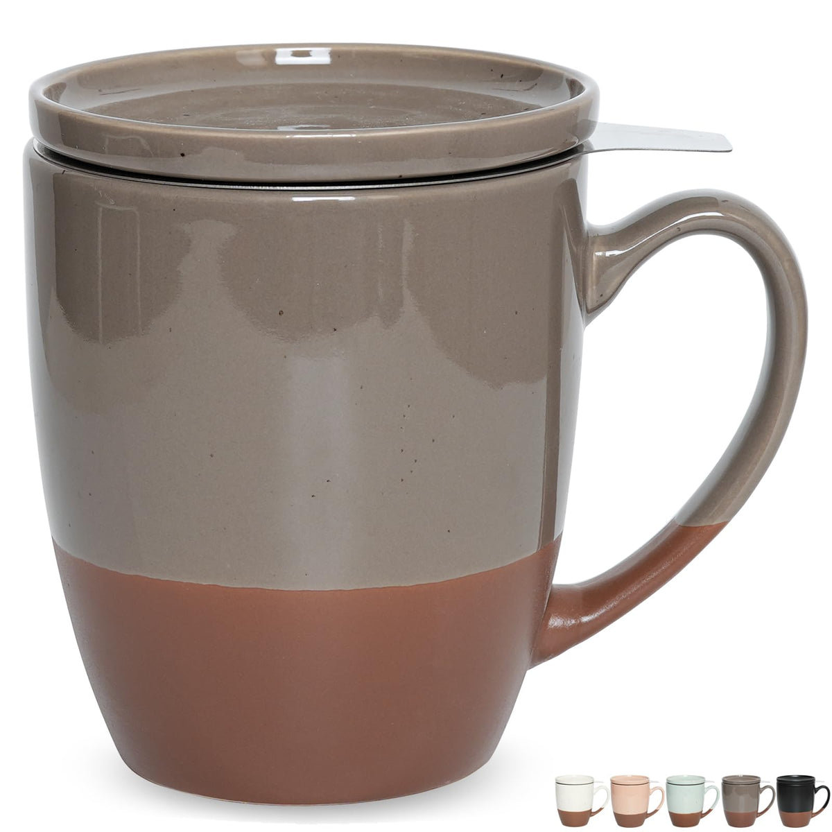 Ceramic Tea Cup with Infuser and Lid
