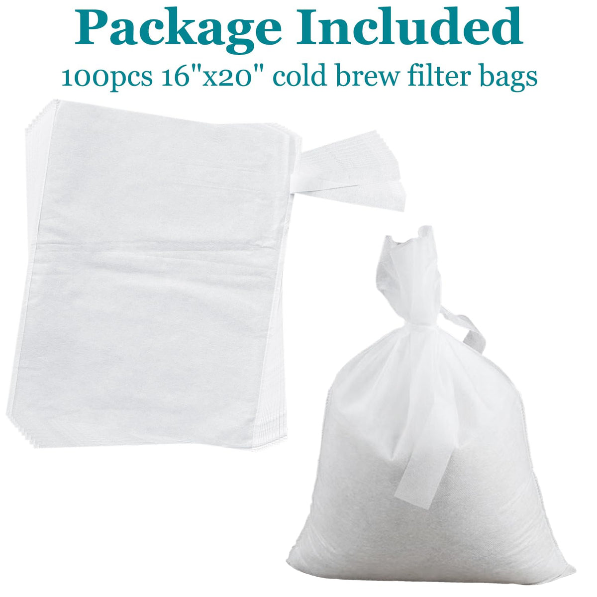 100pcs 16''x20'' Cold Brew Coffee Filter Bags (100 Count)