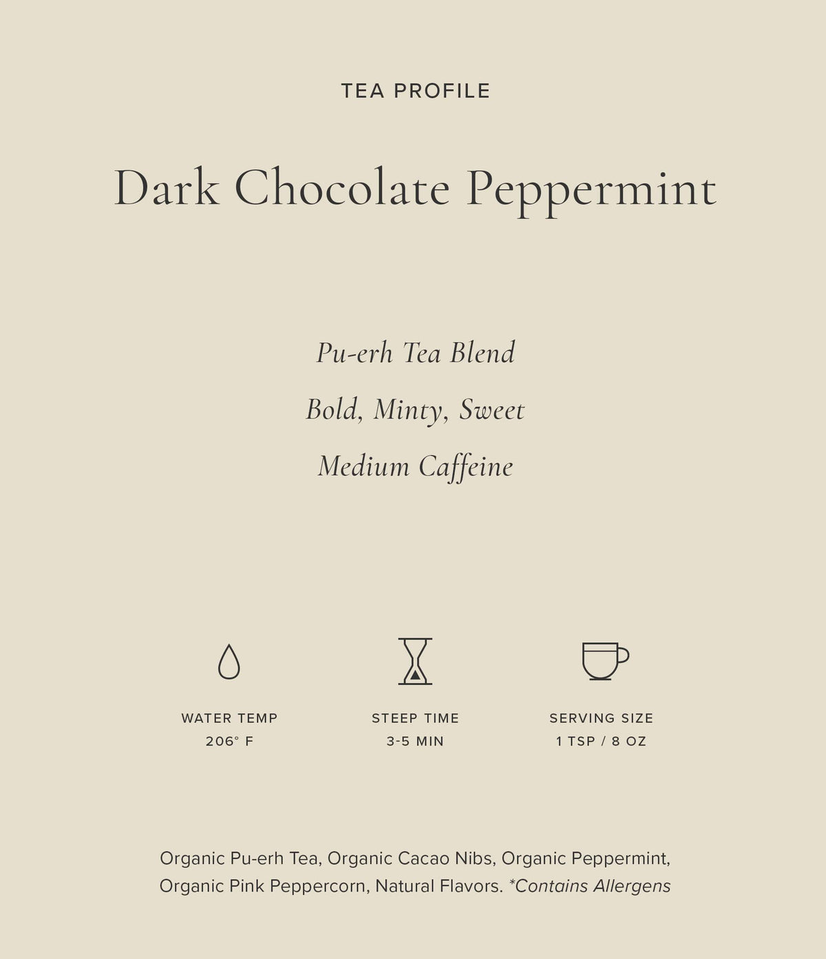 Dark Chocolate Peppermint 12 Count Tea Bags