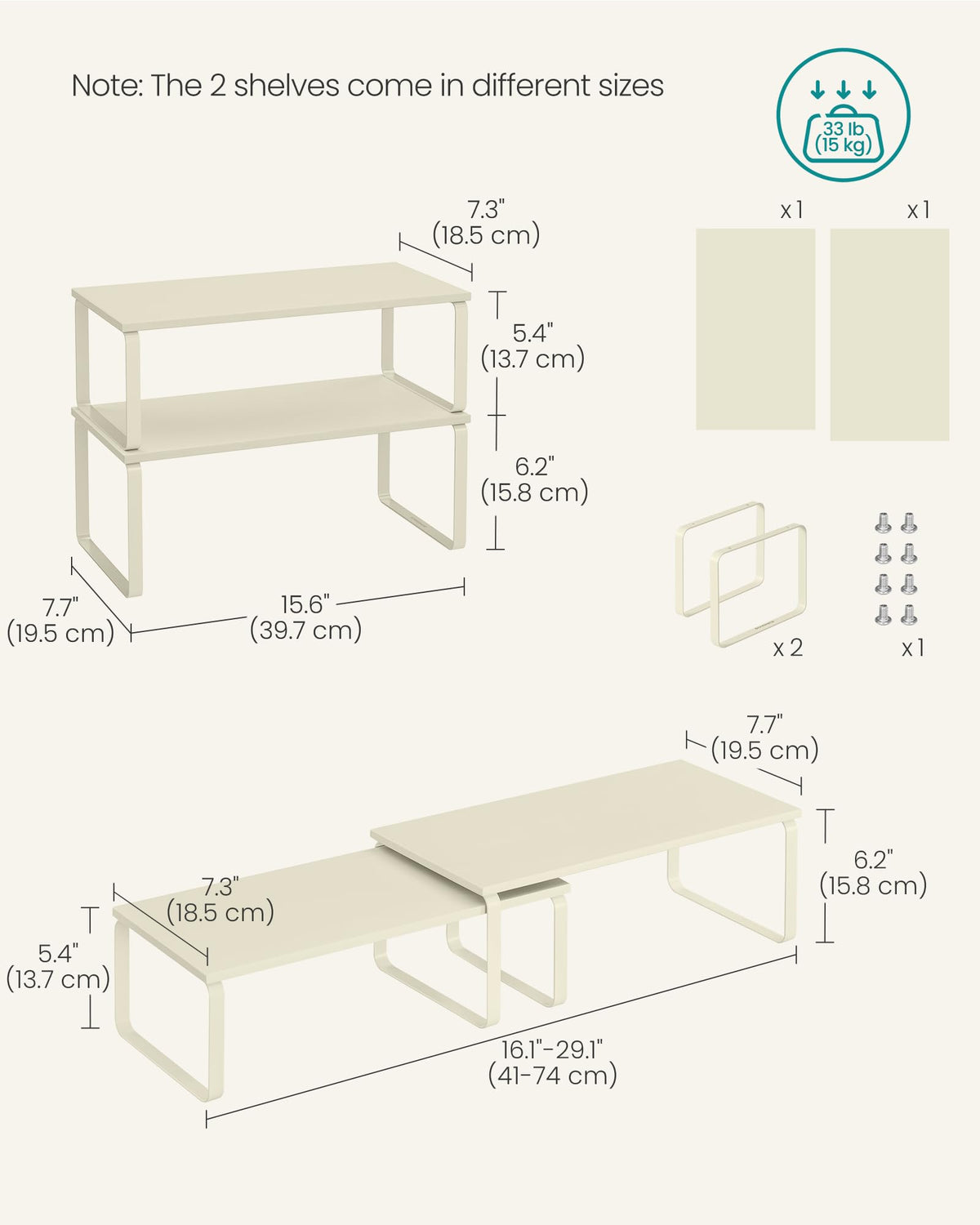 Cabinet Organizer Shelf (2 Count)