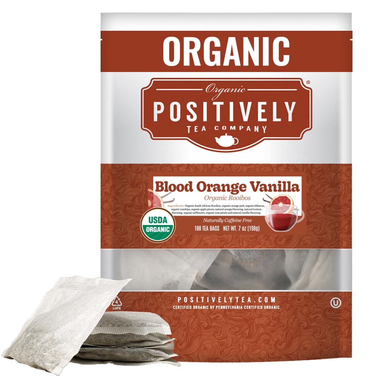 Blood Orange Vanilla Rooibos Tea Bags (100 Count)