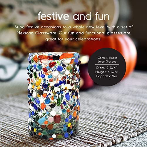 Confetti Rocks 9 oz Juice Glasses (6 Count)