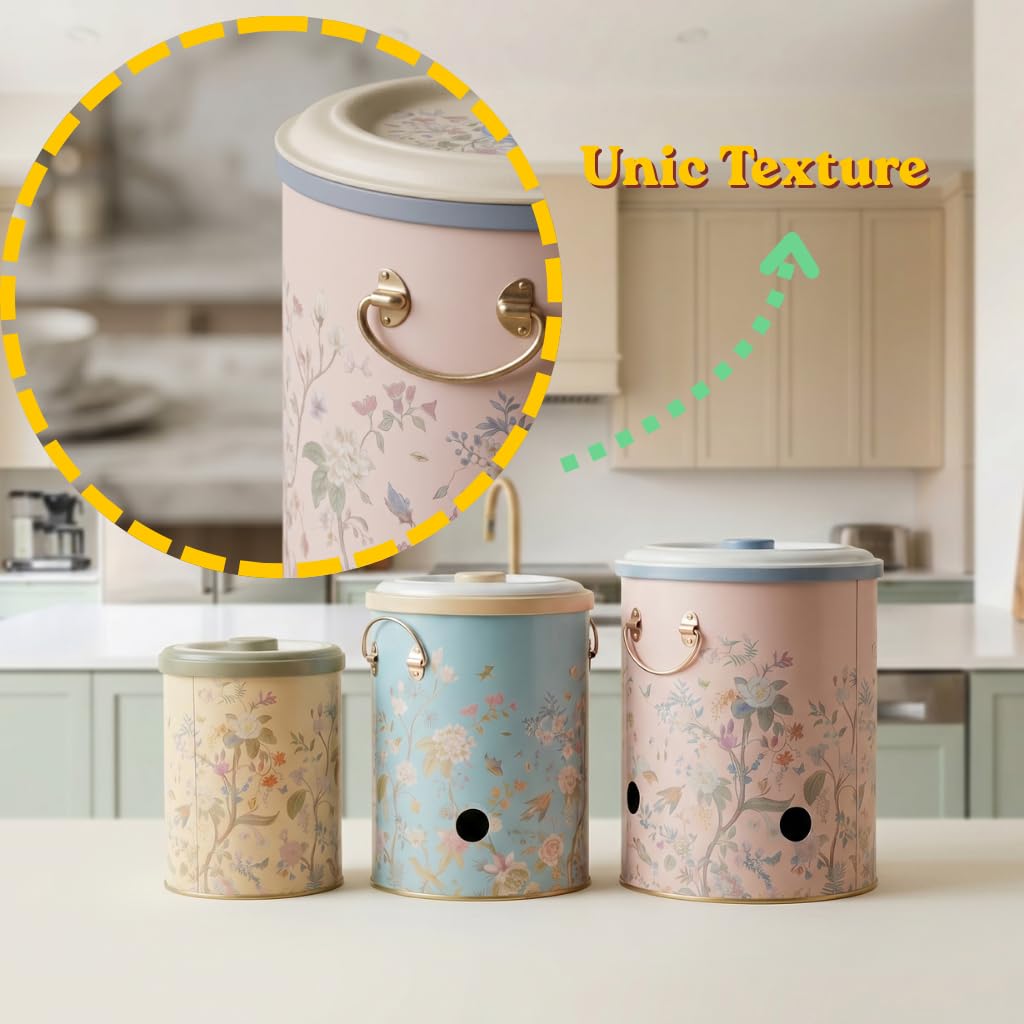 Metal Potato and Onion Storage Bin Set of 3 with Garlic Keeper (3 Count)