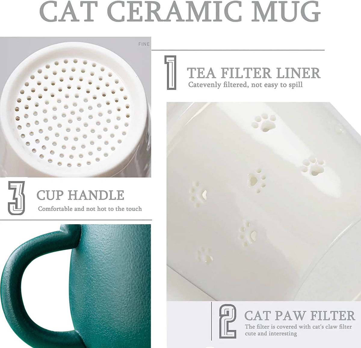 Ceramic Tea Mug with Infuser and Lid