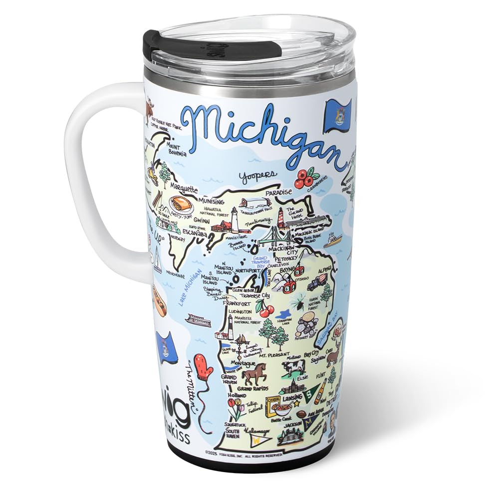 22oz Insulated Travel Mug with Handle & Lid