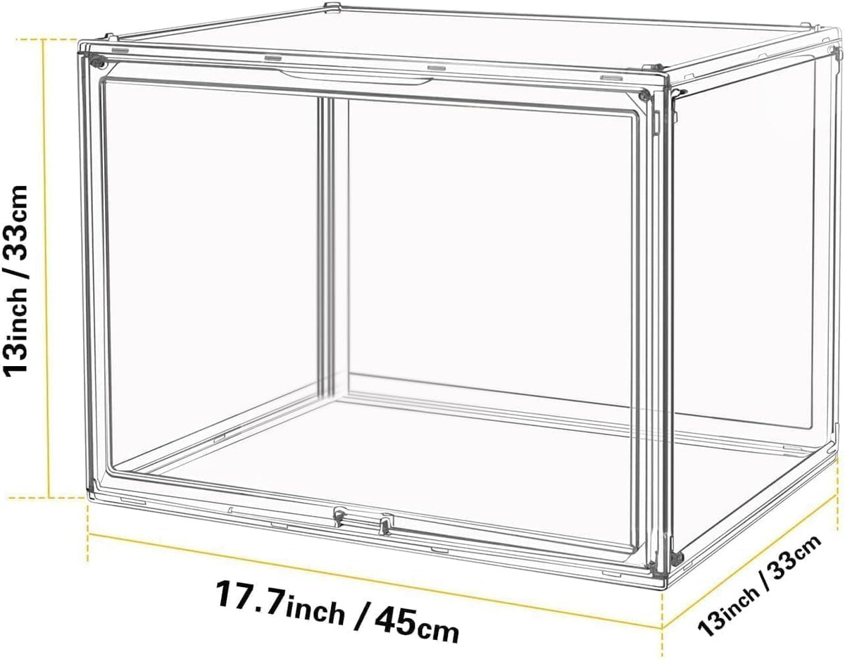 Large Clear Stackable Acrylic Storage Bins with Door (3 Count)