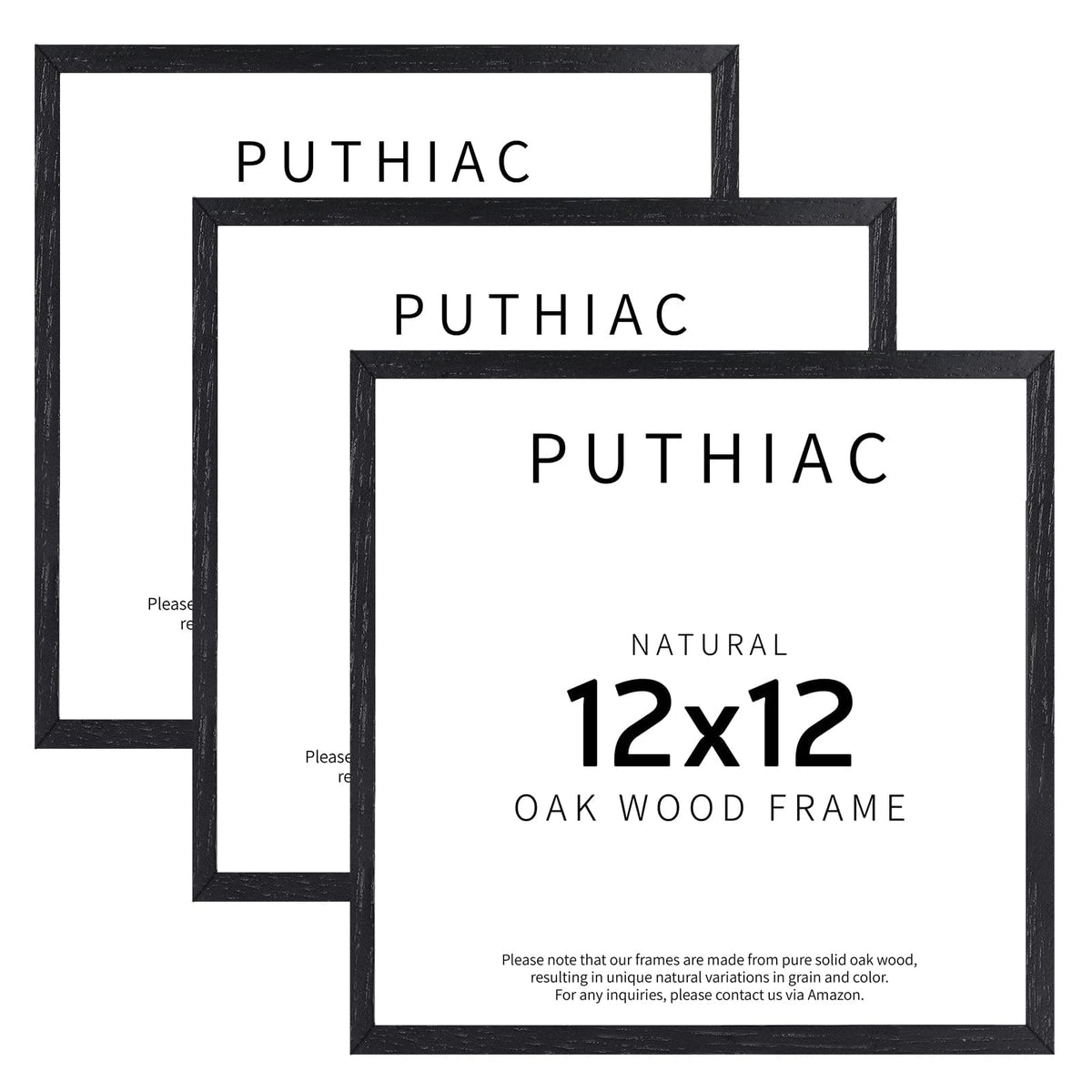 12x12 Solid Oak Wood Picture Frames (3 Count)