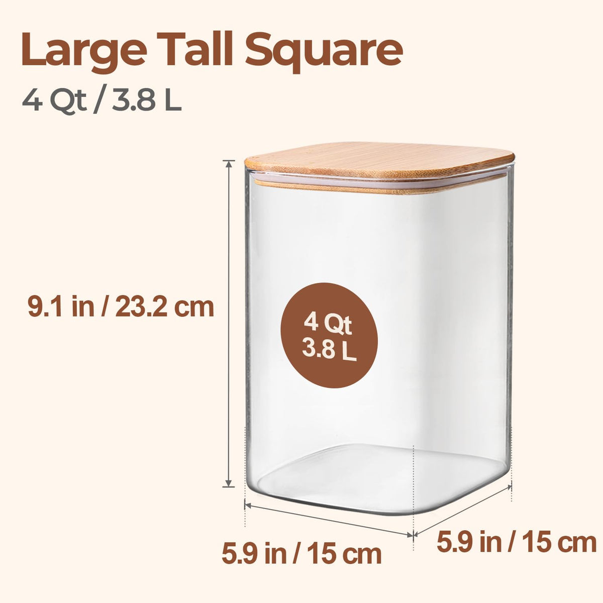 Flour Sugar Storage Containers 4 Qt (2 Count)