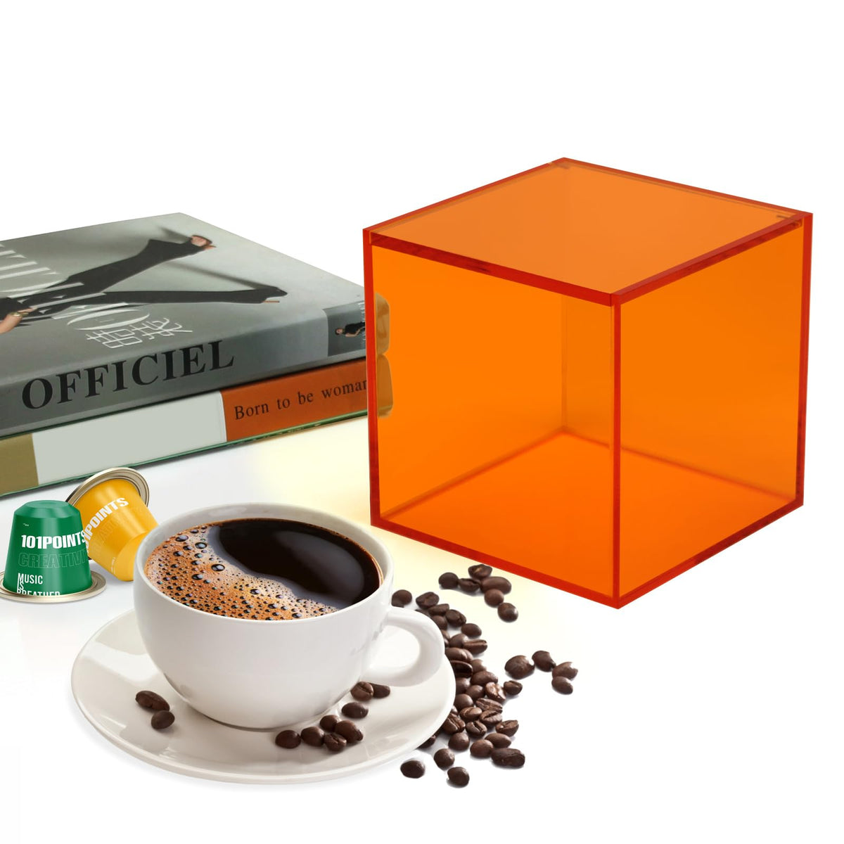 Coffee Capsule Storage Box Coffee Pod Holder Organizers Accessories Anti Dust Durable Clear Acrylic Box for House and Office Use