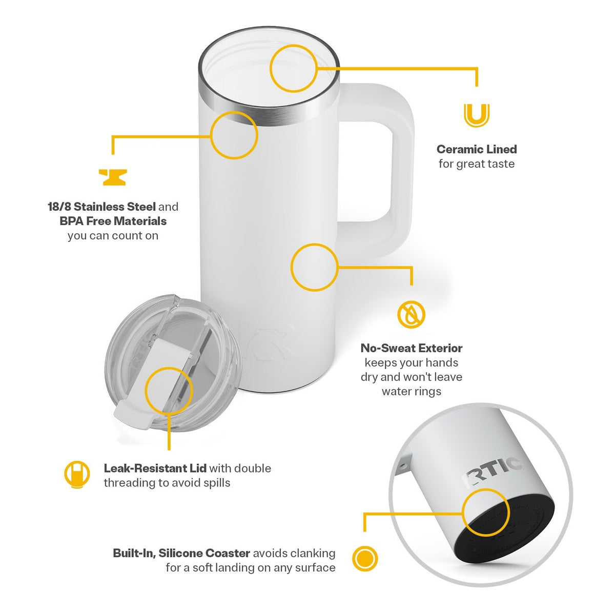 20oz Road Trip Travel Mug with Lid and Handle