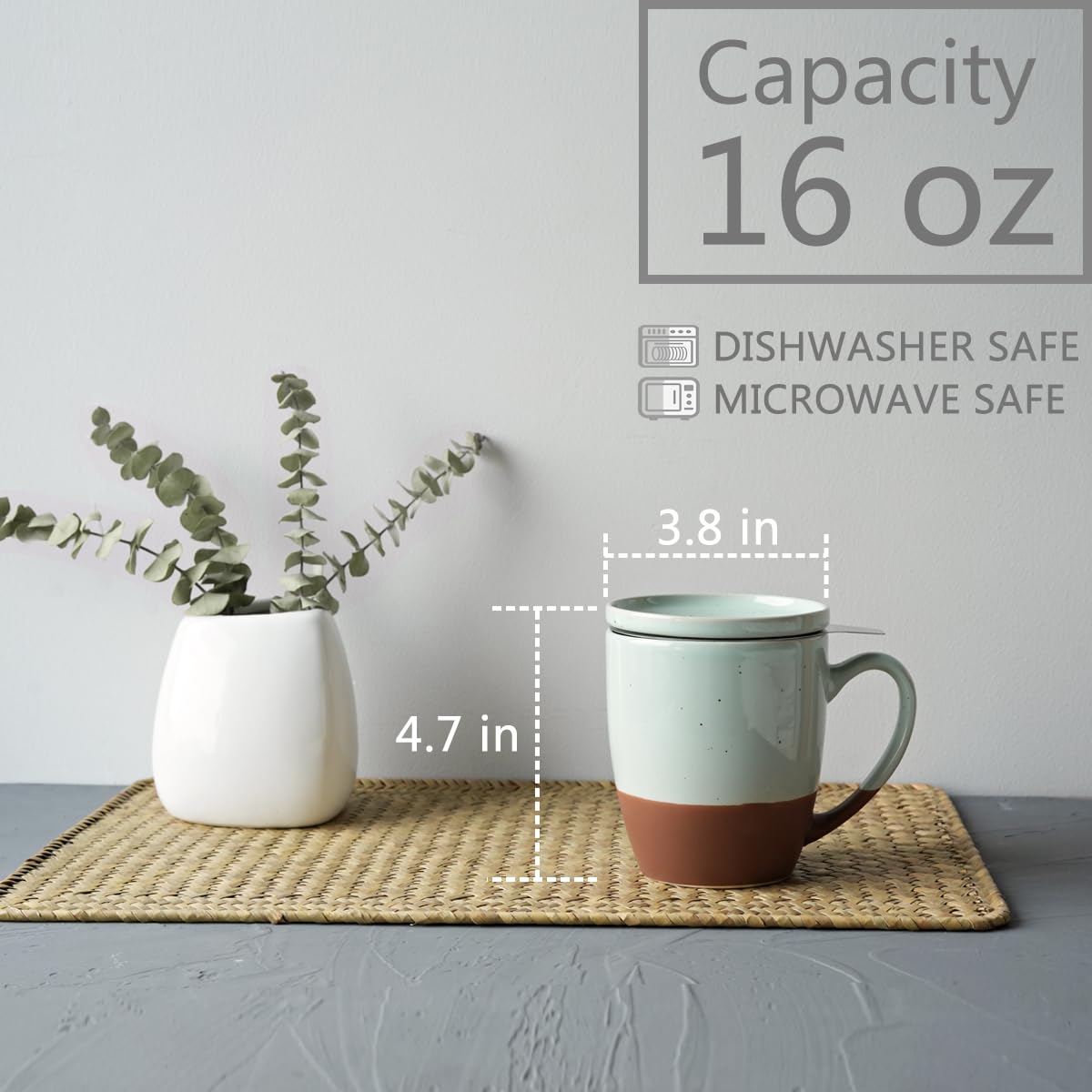 Ceramic Tea Cup with Infuser and Lid