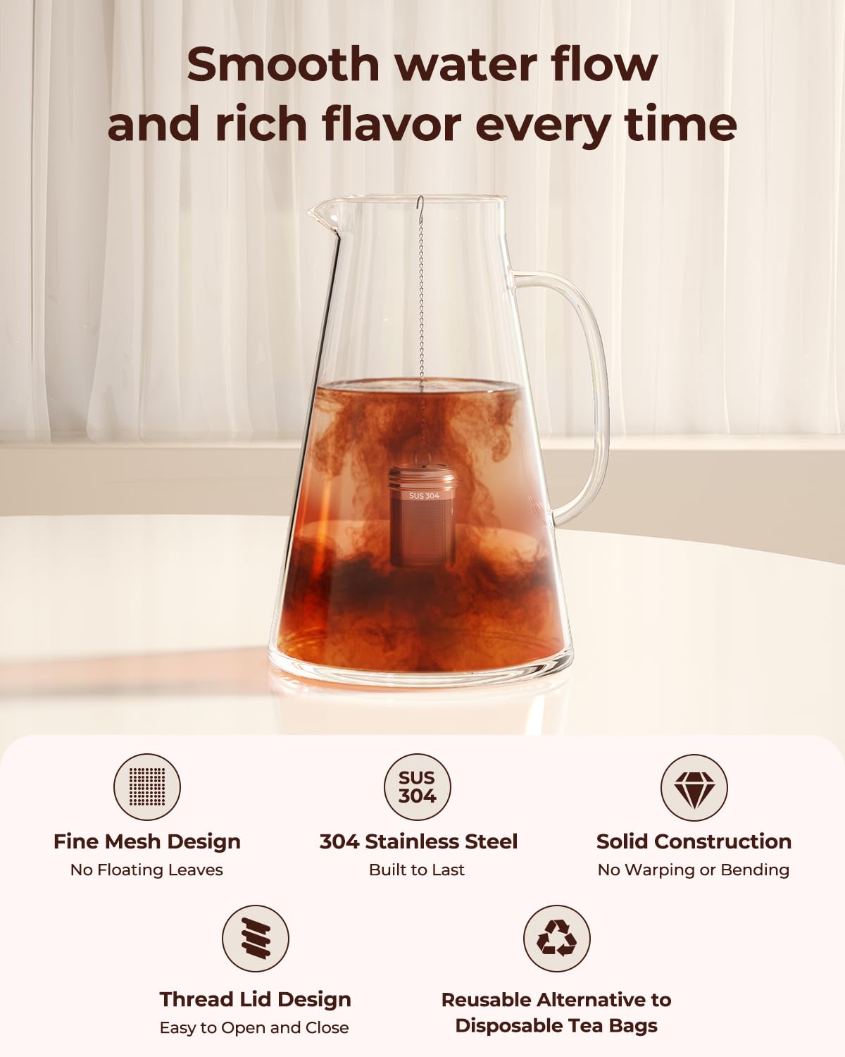 2 Pack Reinmoson Large Tea Infuser for Loose Tea & Spice Ball for Cooking (2 Count)