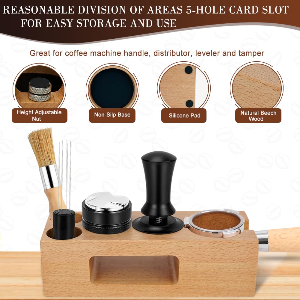 5 Pack Espresso Tamper Set 51mm with Espresso Tamping Station