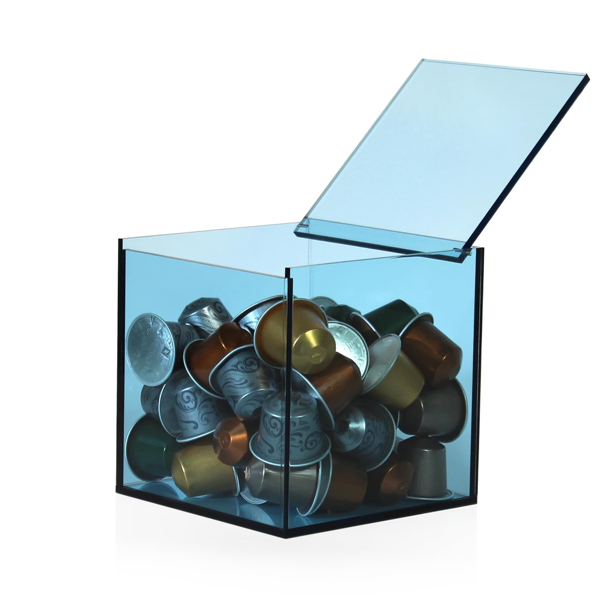 Coffee Capsule Storage Box Coffee Pod Holder Organizers Accessories Anti Dust Durable Clear Acrylic Box for House and Office Use