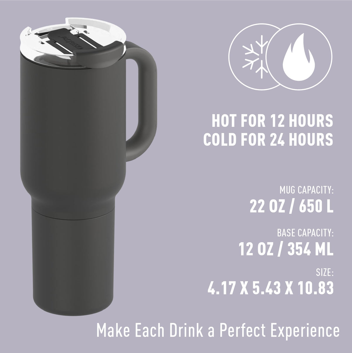 DUPLEX 2-in-1 Travel Mug and Beer Can Holder Enjoy hot and cold drinks simultaneously -22 oz Hot Coffee or Tea Tumbler with Attached 12 oz Cold Can Holder for Beer or Soda, Black
