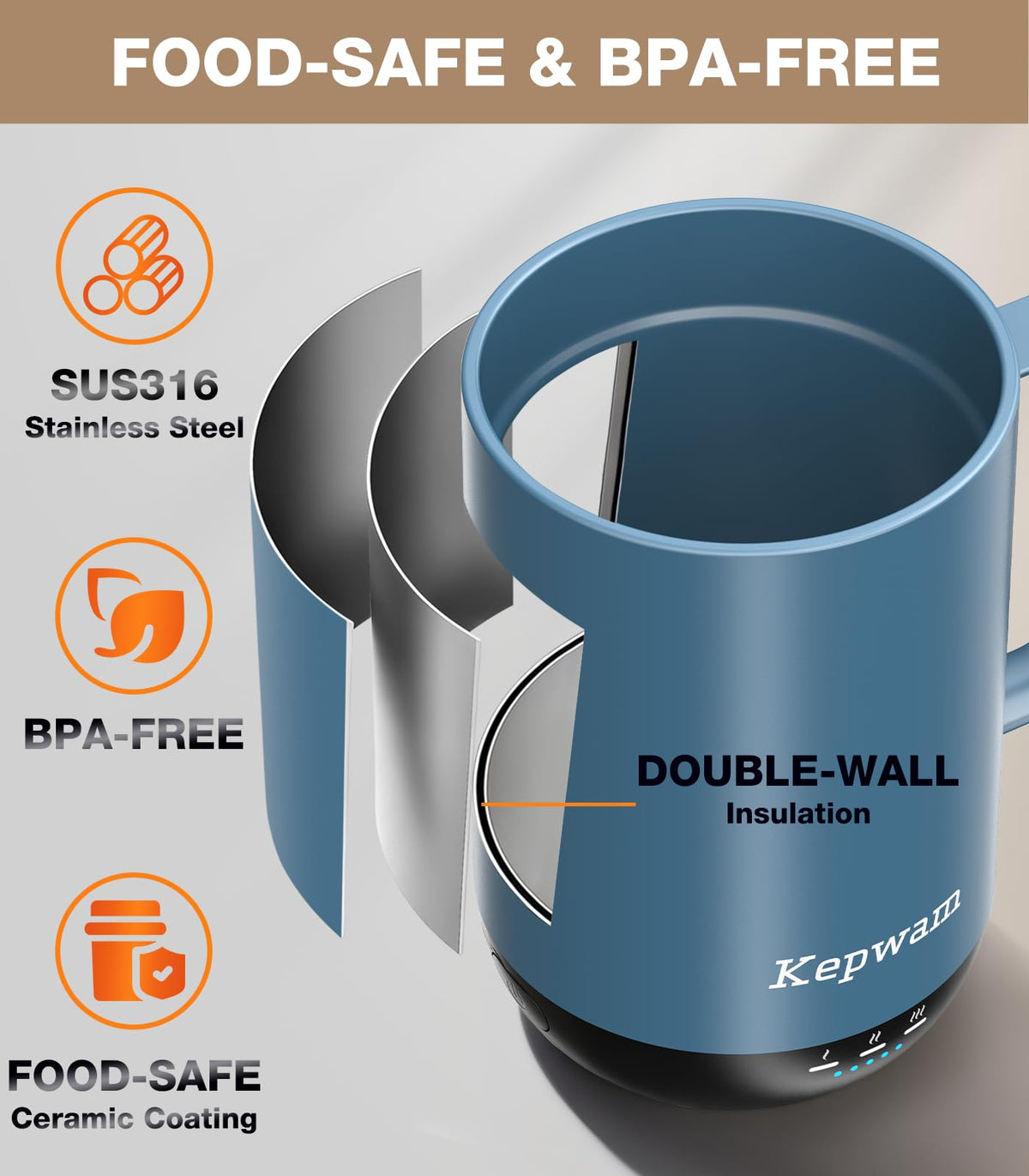 Self Heating Coffee Mug T1