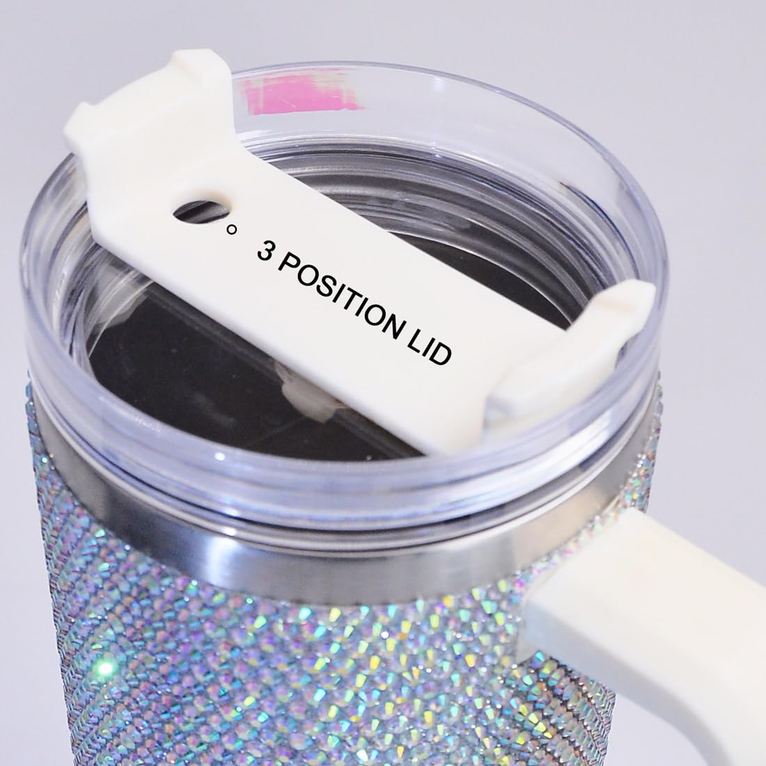 40oz Bling Rhinestone Tumbler with Handle and Straw Glitter Cups