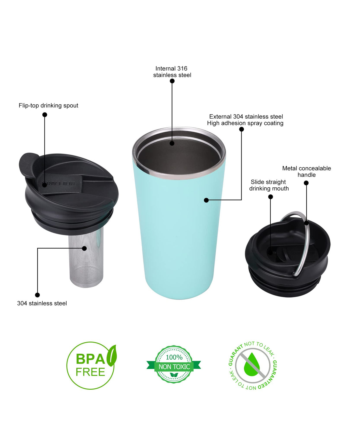 17oz Travel Tea Mug with Infuser