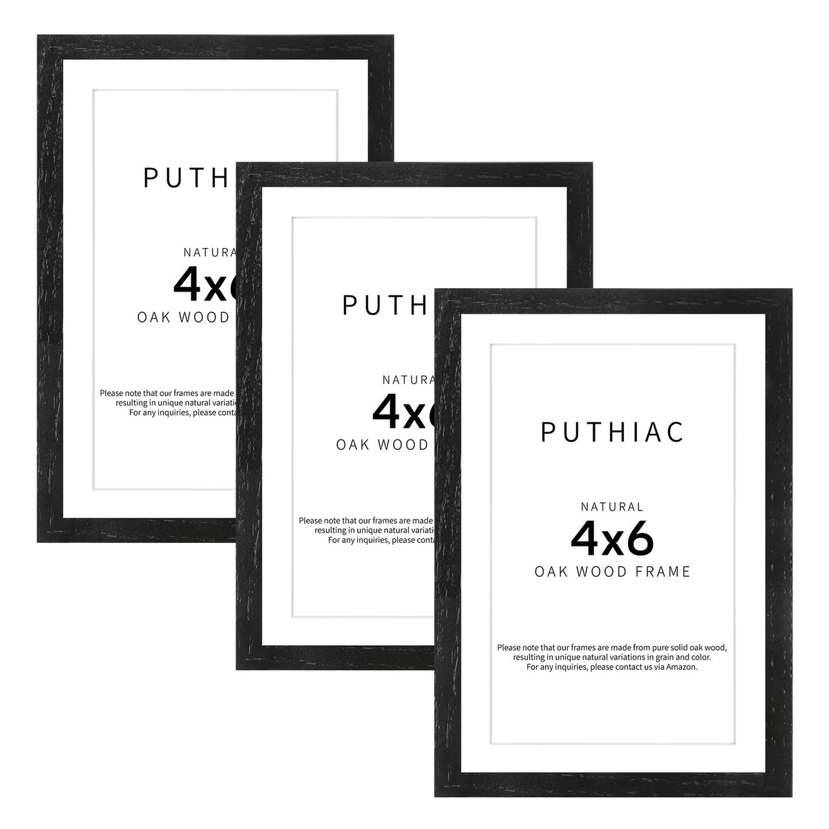 4x6 Solid Oak Wood Picture Frames (3 Count)