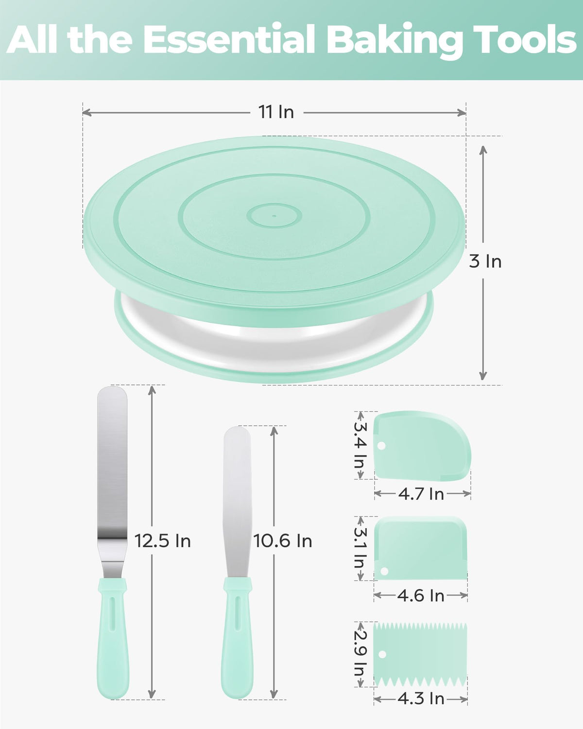 Cake Decorating Kit with Turntable Baking Supplies for Beginner Pros