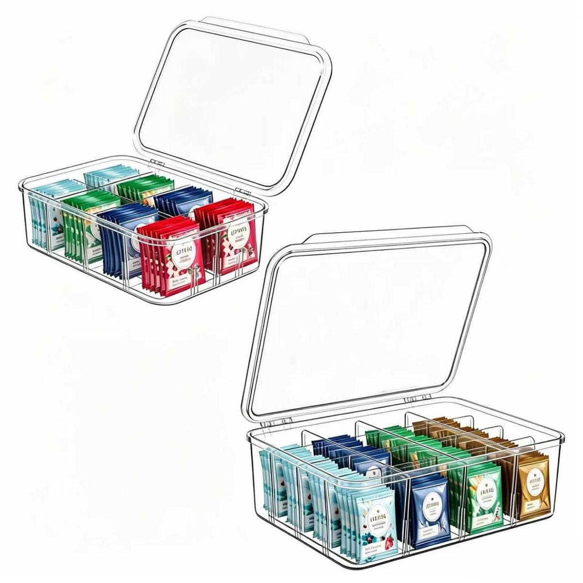 Tea Bag Organizer (24 Compartments)