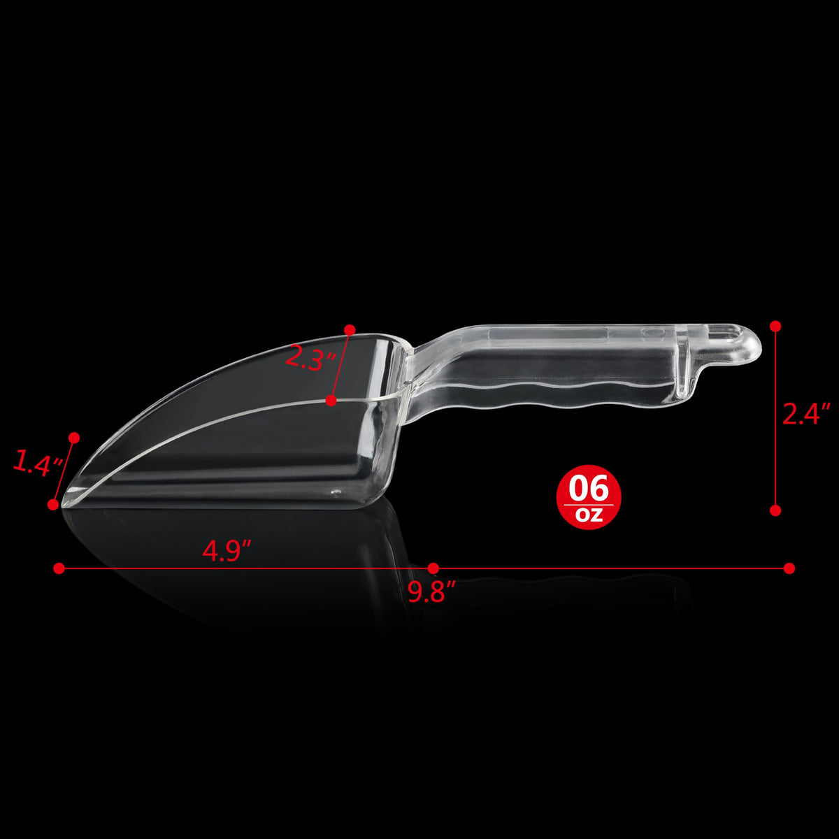 Commercial Grade Polycarbonate Plastic Utility Ice Scoop