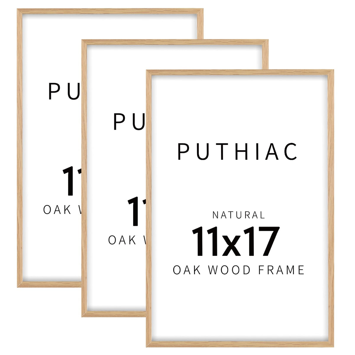 11x17 Solid Oak Wood Picture Frames (3 Count)