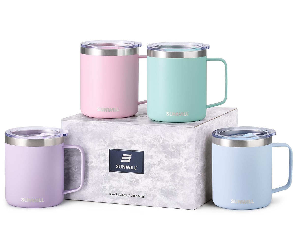 Travel Coffee Mugs Set of 4 (4 Count)