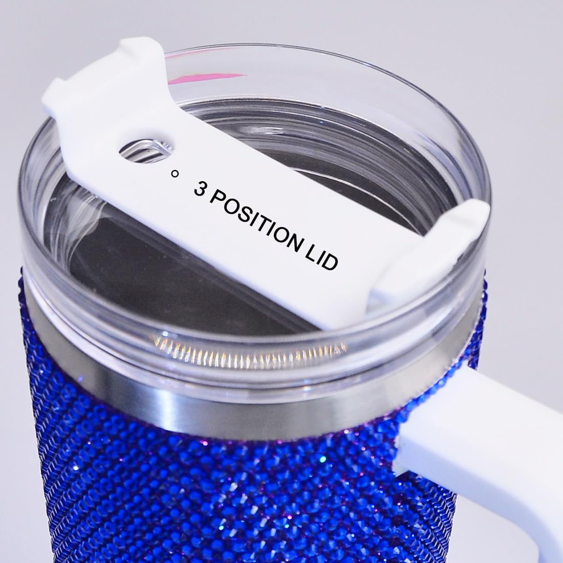 40oz Bling Rhinestone Tumbler with Handle and Straw Glitter Cups
