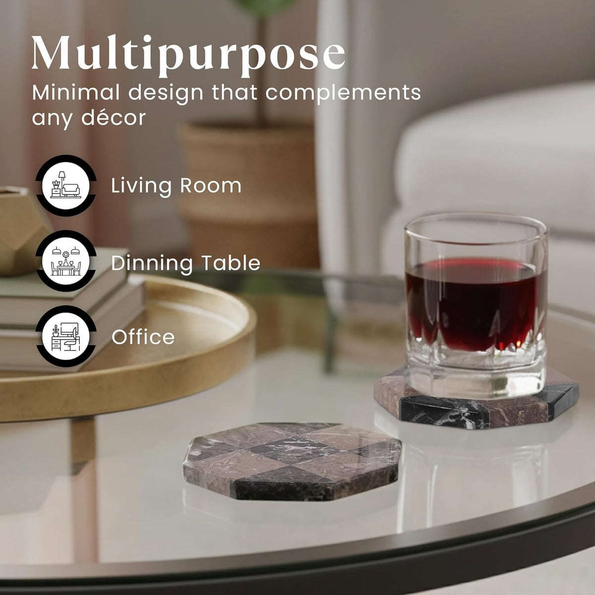 Marble Coasters Set of 6