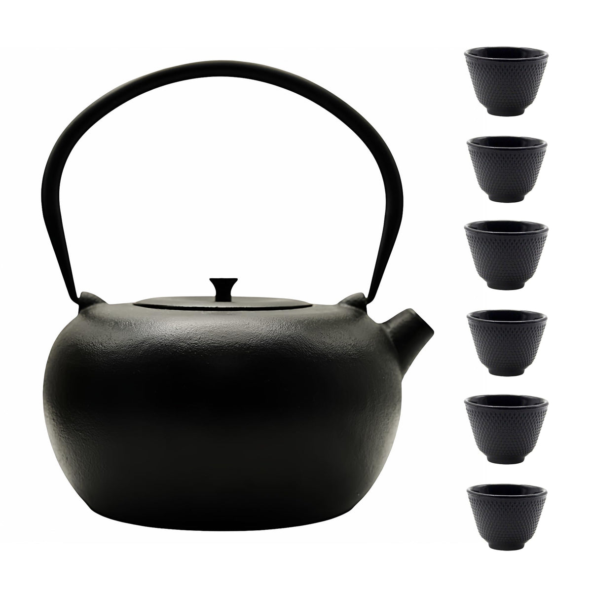 67.6oz Large Cast Iron Teapot and Cups Set