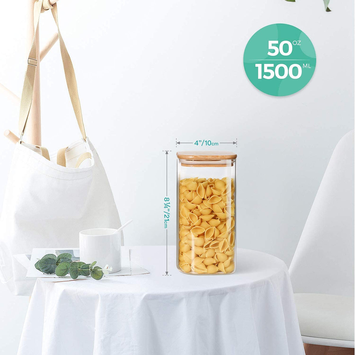 Glass Storage Containers wtih Lids 1.6 Qt (3 Count)