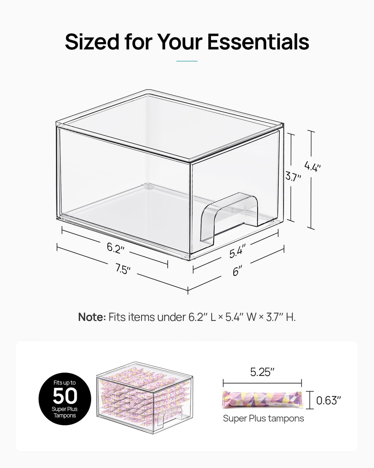 12 Pack Small Clear Stackable Storage Drawers (12 Count)