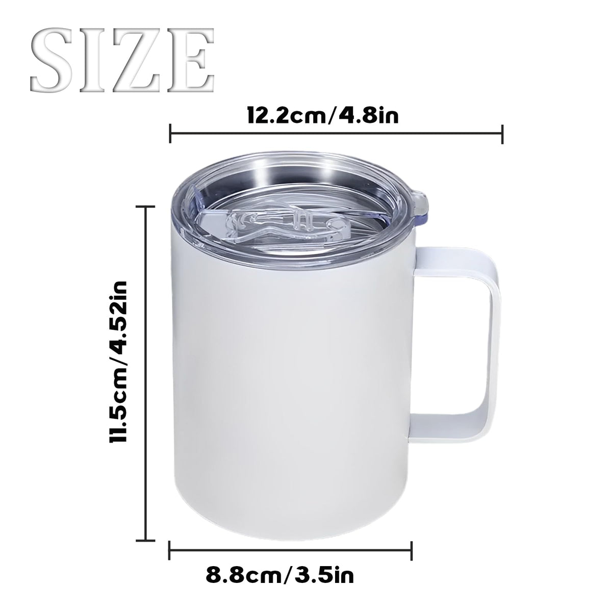 12oz Sublimation Coffee Mug Blanks with Handle (4 Count)