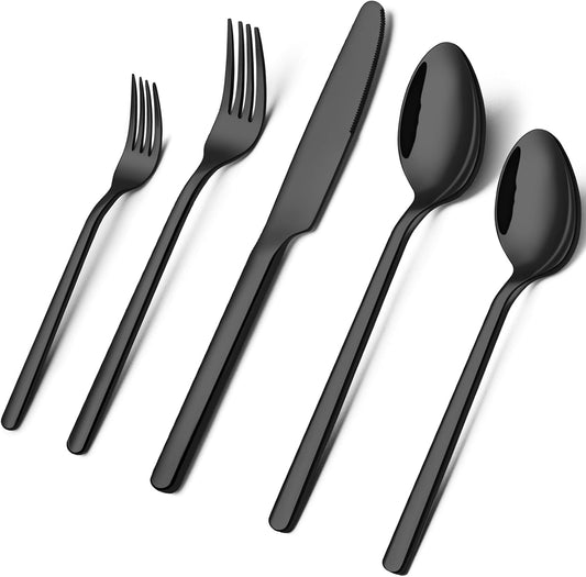 Black Silverware Set (30 Count)