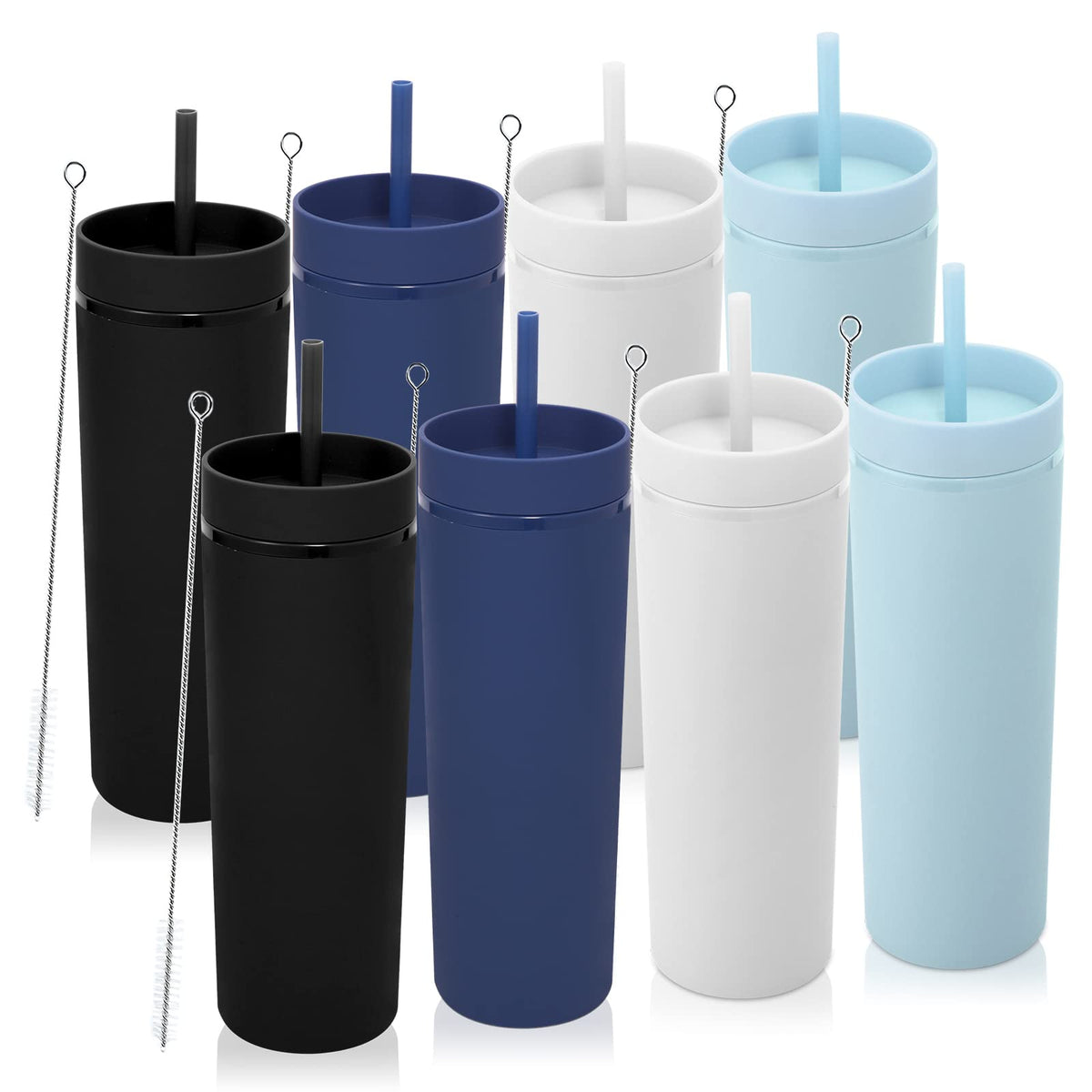 20oz Tumbler with Lid and Straw 8 Pack (8 Count)