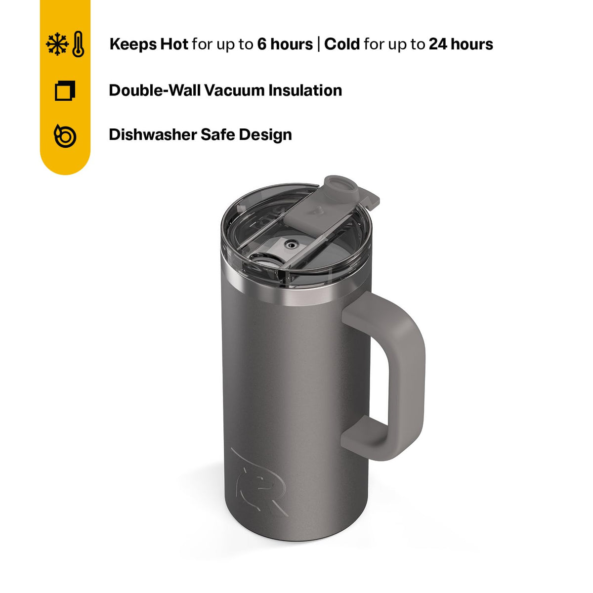 16oz Road Trip Travel Mug with Lid and Handle