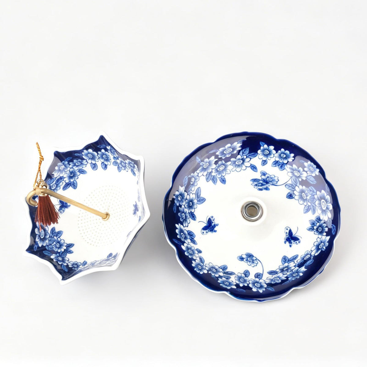 Blue and White Porcelain Umbrella Tea Infuser