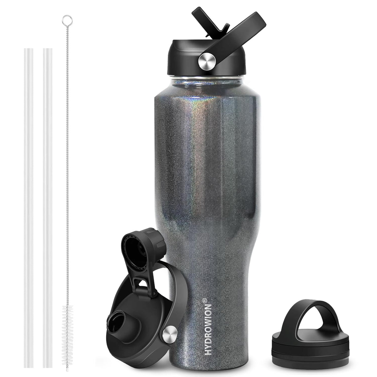 40 oz Insulated Water Bottle with Straw fit in Car Cup Holder