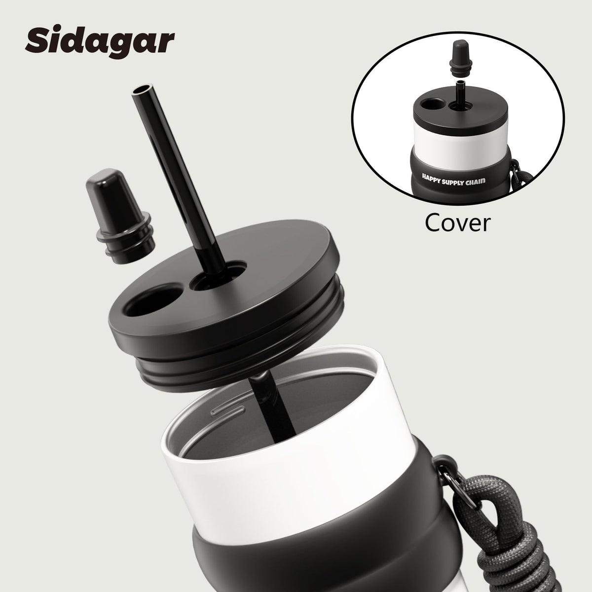 24 oz Stainless Steel Tumbler with Lid and Straw