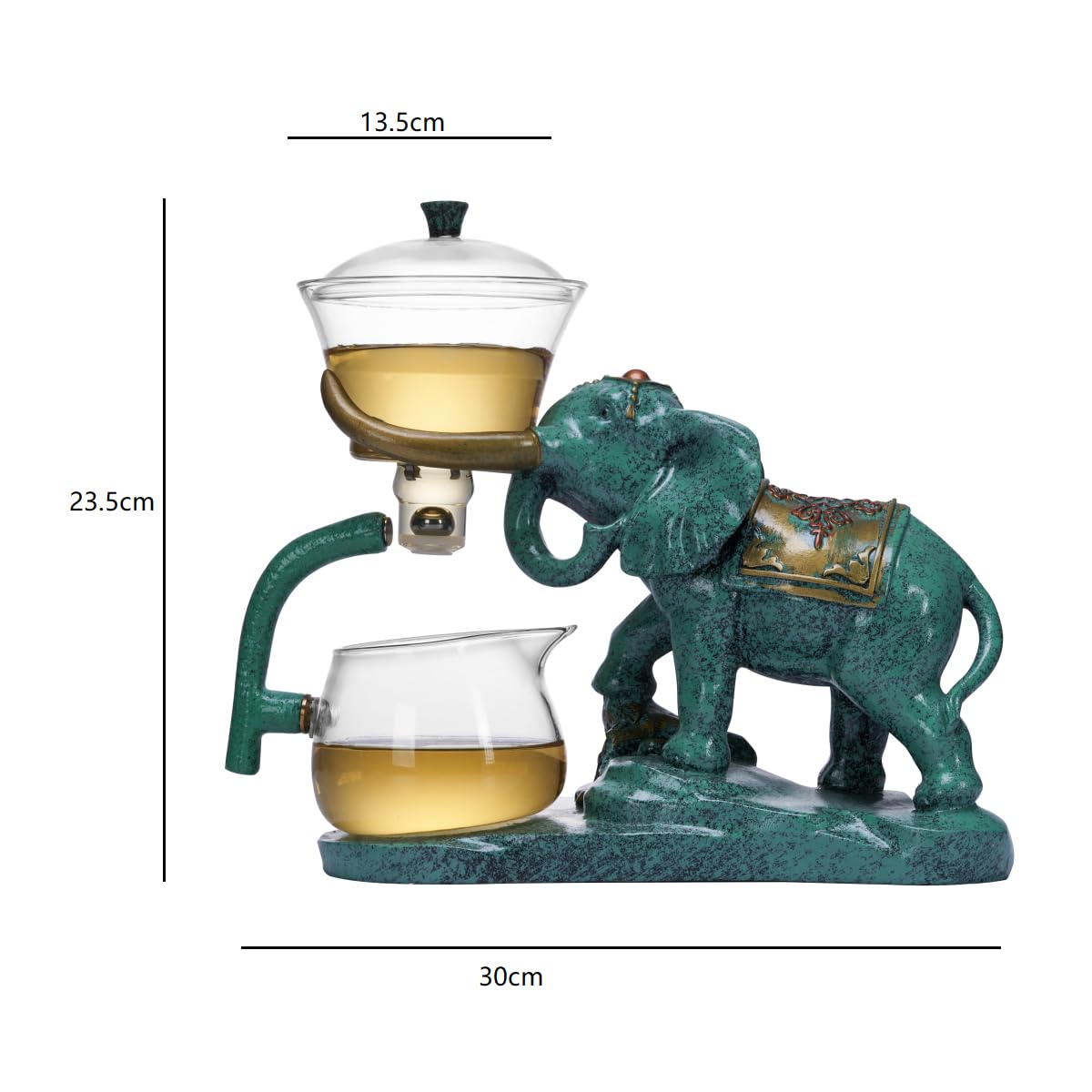 Heat resistant Kungfu Glass Tea Set with Heater Attract Water Diversion Rotating Cover Bowl Lazy Semi