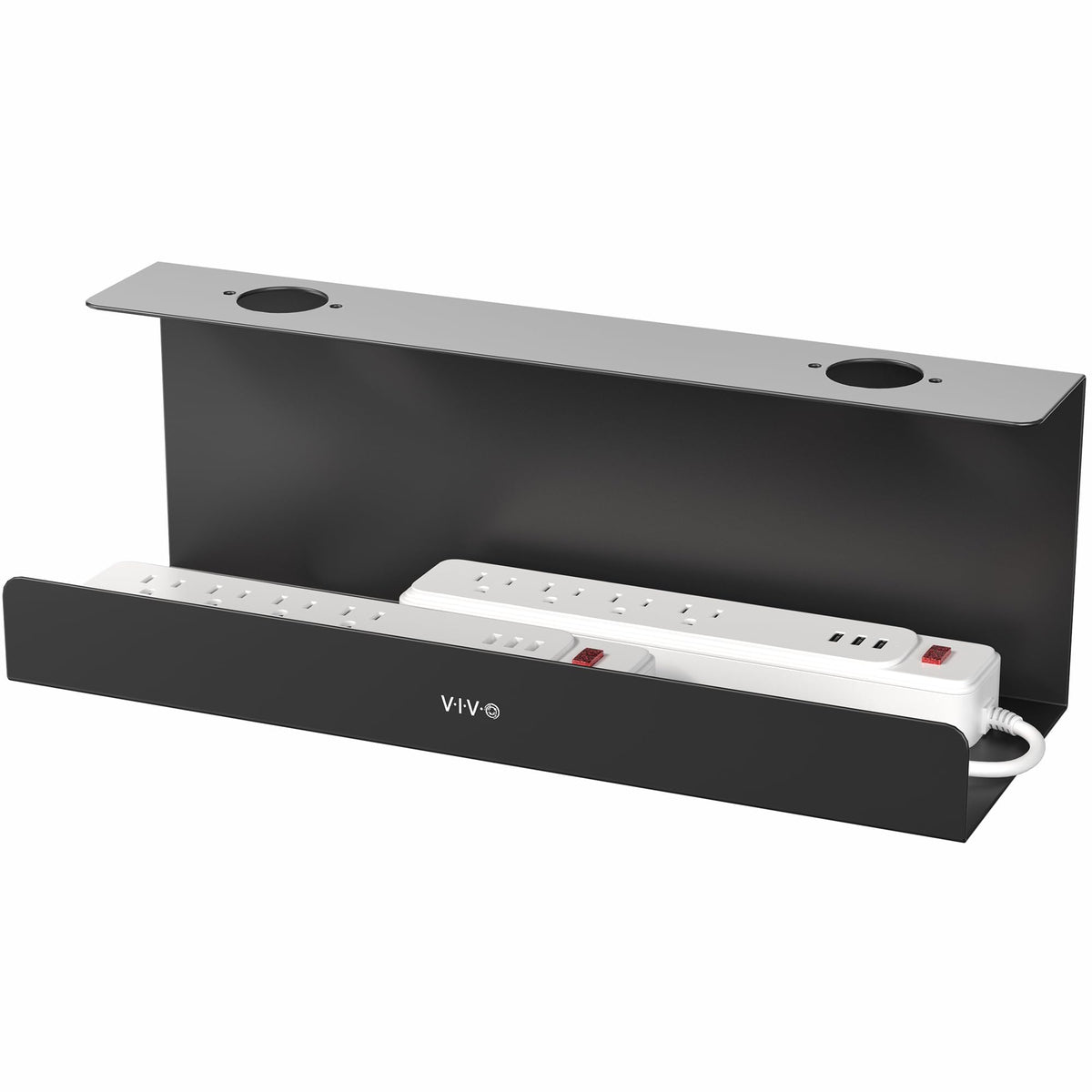 Black 17 inch Extra Deep Cable Management Tray