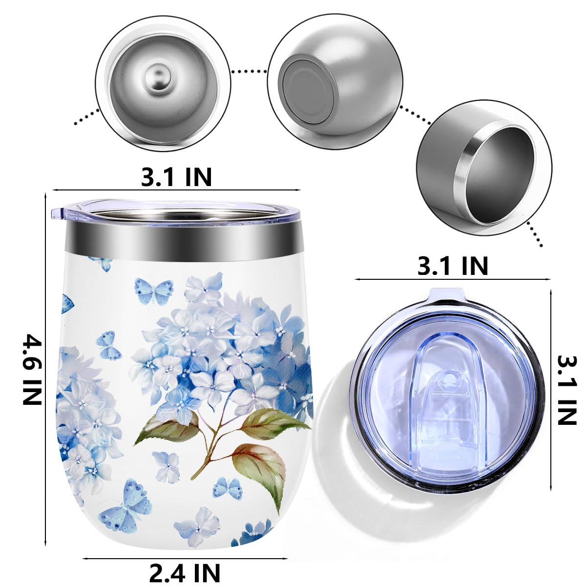 Hydrangea Wine Tumbler