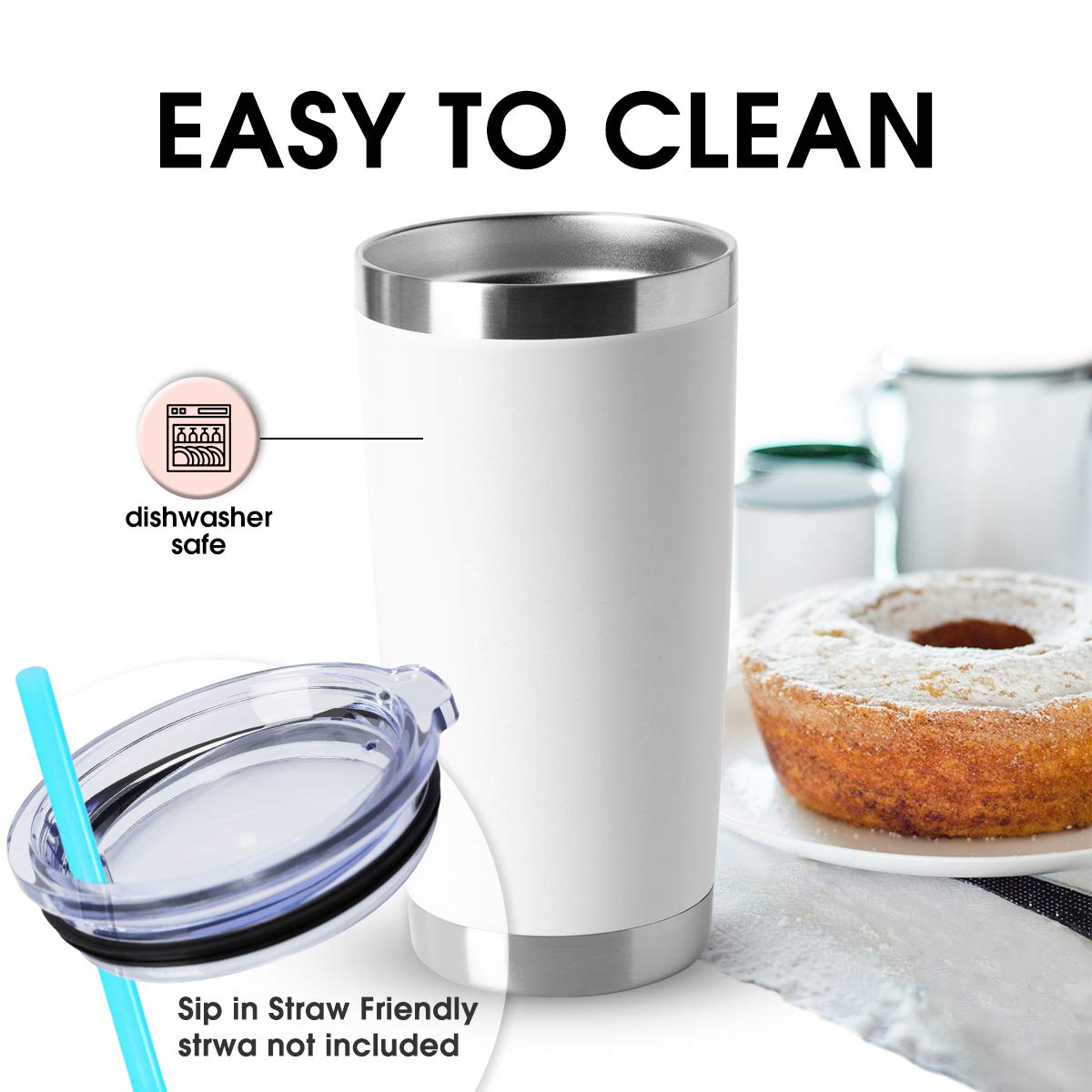 20oz Stainless Steel Tumblers Bulk (4 Count)