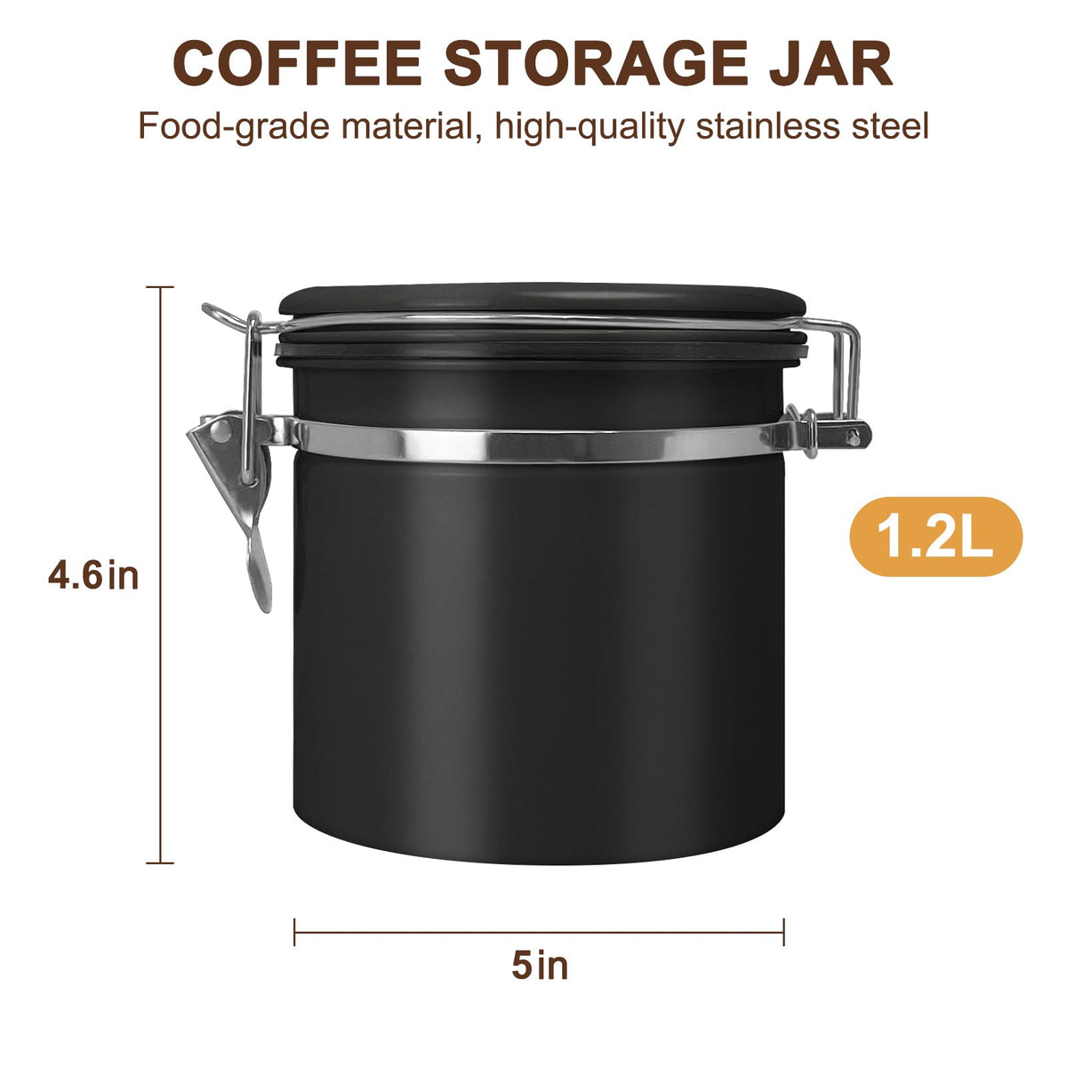 1.2L Airtight Vacuum Coffee Canister (14.4 Ounce)