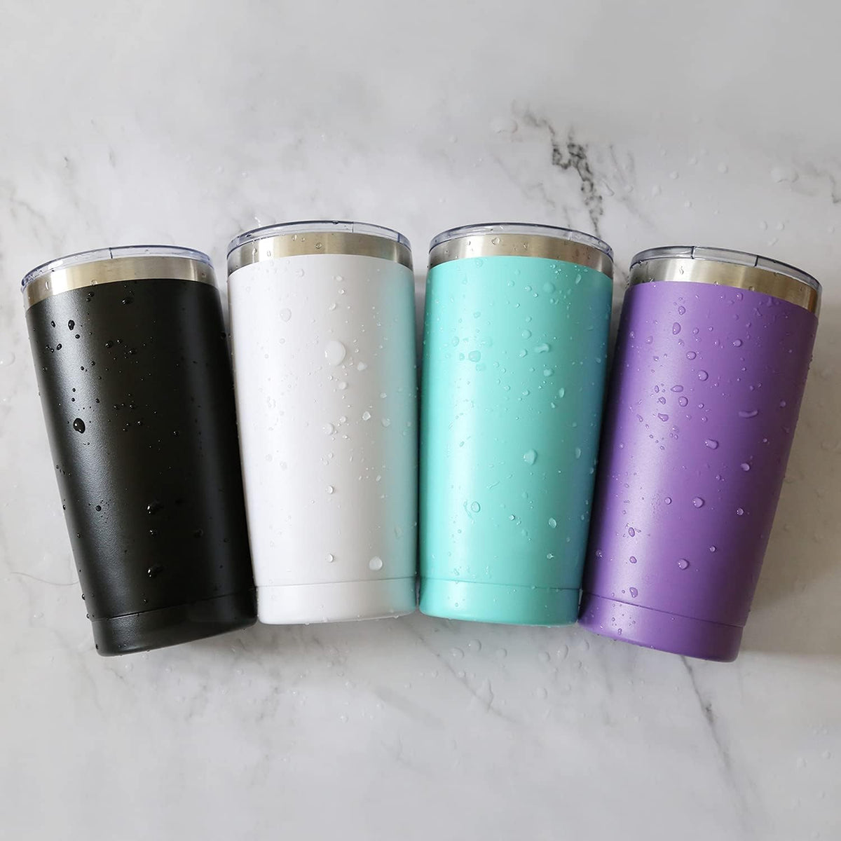 12 pack 20 oz Stainless Steel Insulated Tumbler with Straw and Lid