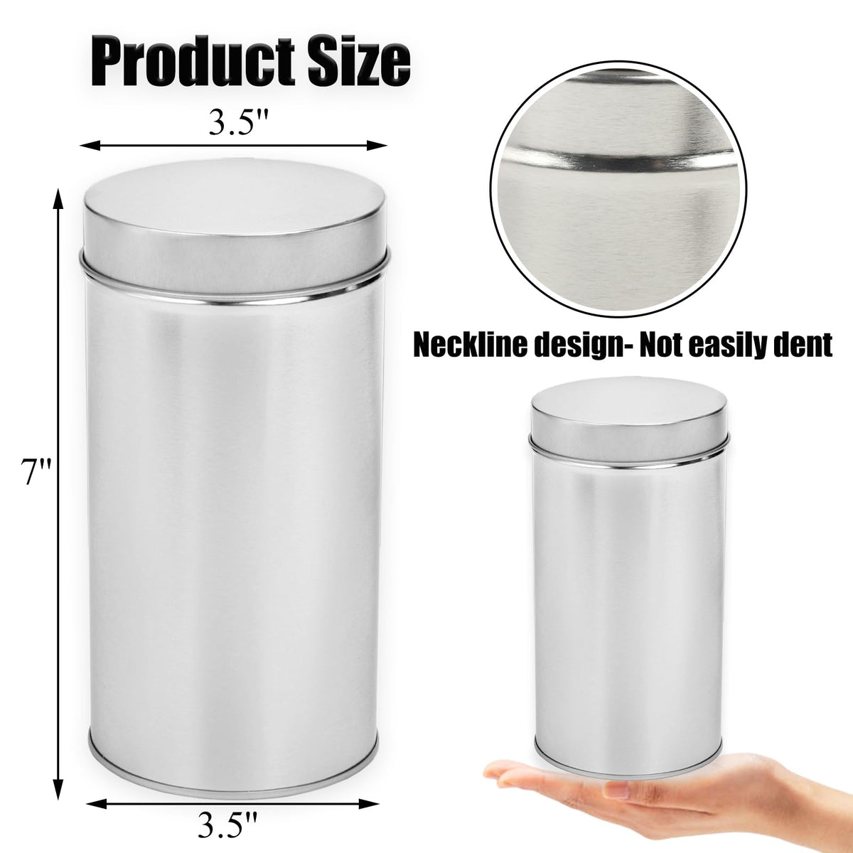 8 Pack Tea Tin Canister with Airtight Double Lids (8 Count)