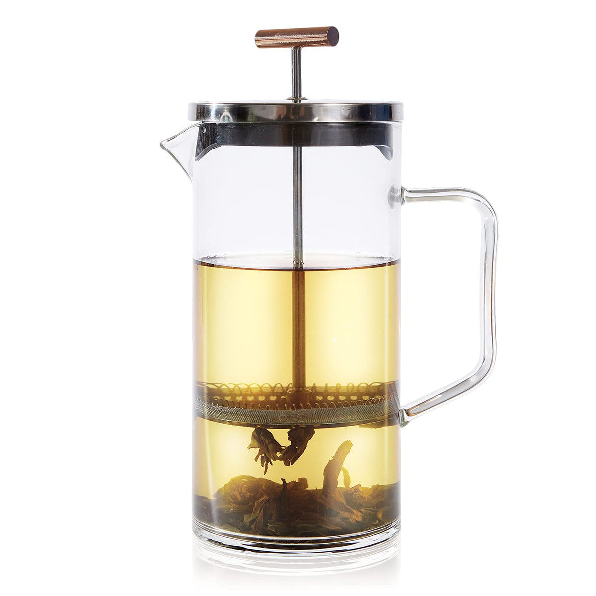 Tea Press with Copper Pull Handle and Stainless Steel Filter